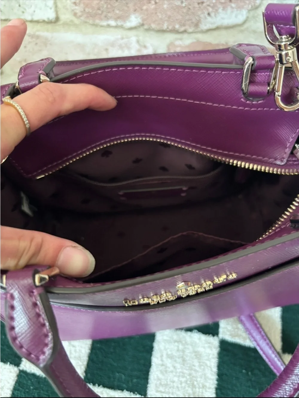 kate spade New York Plum Saffiano Leather Satchel